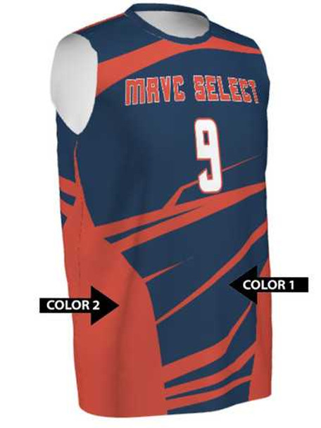 Quick Ship - Adult/Youth "Cut Shot" Custom Sublimated Sleeveless Volleyball Jersey-2 Quick Ship Mens Sleeveless Volleyball Jerseys All Sports Uniforms