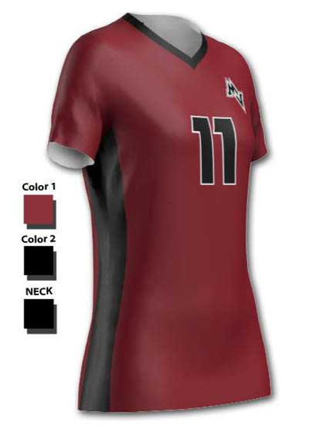 Control Series Premium - Womens/Girls "Side Insert Solid Short Sleeve" Custom Sublimated Volleyball Jersey Premium Volleyball Jerseys All Sports Uniforms