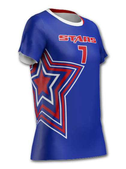 Control Series Premium - Womens/Girls "Stars Short Sleeve" Custom Sublimated Volleyball Jersey Control Series Volleyball Jerseys All Sports Uniforms