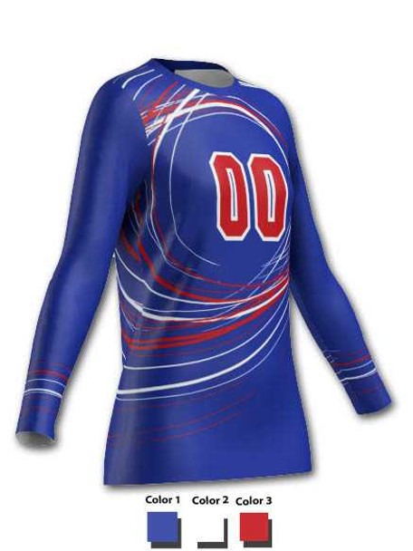 Control Series - "Ace" Custom Sublimated Volleyball Jersey Long Sleeve Volleyball Jerseys All Sports Uniforms