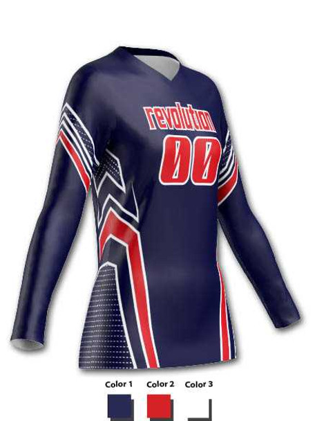 Control Series - "Force" Custom Sublimated Volleyball Jersey Long Sleeve Volleyball Jerseys All Sports Uniforms