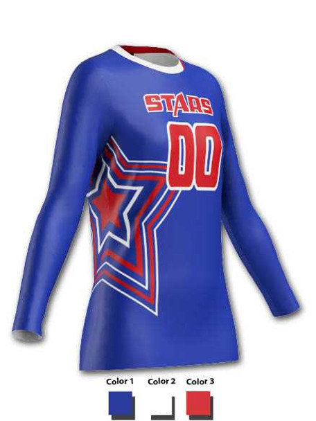 Control Series - "Stars" Custom Sublimated Volleyball Jersey Long Sleeve Volleyball Jerseys All Sports Uniforms