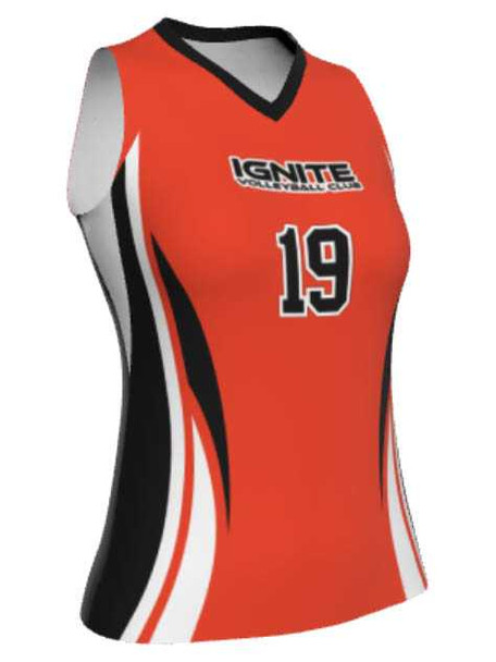 Control Series - "Campfire" Sleeveless Custom Sublimated Volleyball Jersey Sleeveless Volleyball Jerseys All Sports Uniforms