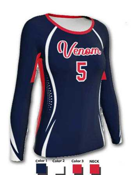 Control Series - "Chrono" Custom Sublimated Volleyball Jersey Long Sleeve Volleyball Jerseys All Sports Uniforms