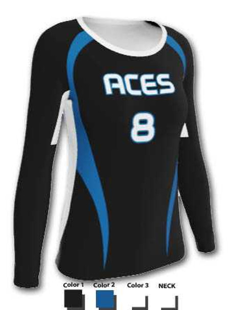 Control Series - "Quick Set" Custom Sublimated Volleyball Jersey Long Sleeve Volleyball Jerseys All Sports Uniforms