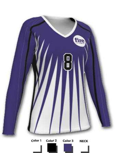 Control Series - "Jumper" Custom Sublimated Volleyball Jersey Long Sleeve Volleyball Jerseys All Sports Uniforms