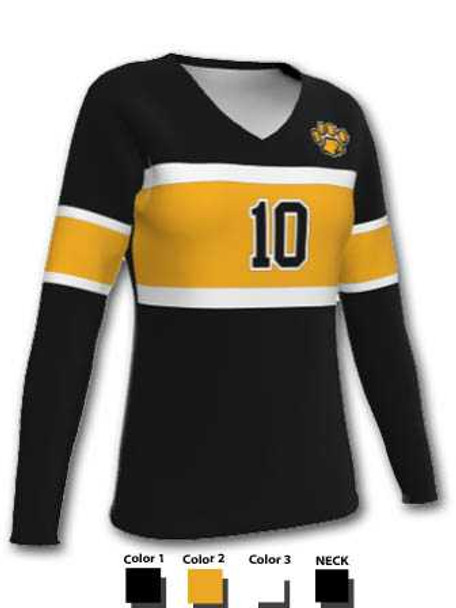 Control Series - "Throwback" Custom Sublimated Volleyball Jersey Long Sleeve Volleyball Jerseys All Sports Uniforms