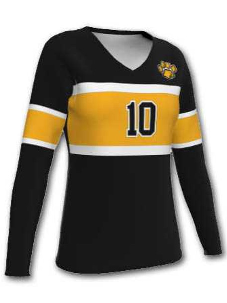 Control Series - "Throwback" Custom Sublimated Volleyball Jersey Long Sleeve Volleyball Jerseys All Sports Uniforms