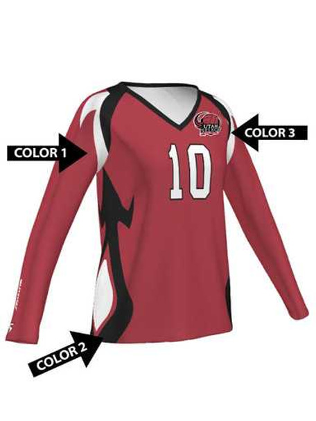 Control Series - Quick Ship "Double Block" Custom Sublimated Volleyball Jersey Long Sleeve Volleyball Jerseys All Sports Uniforms