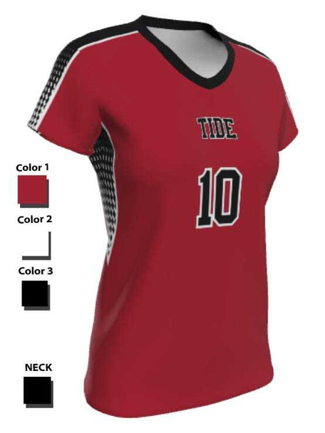 Control Series - Quick Ship "Cap Sleeve Power Alley" Custom Sublimated Volleyball Jersey Short Sleeve Volleyball Jerseys All Sports Uniforms