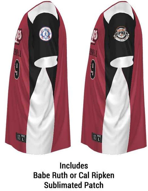 Adult/Youth "Refraction" Sublimated Babe Ruth/Cal Ripken Baseball League Jersey Baseball League Jerseys All Sports Uniforms