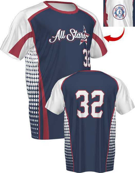 Adult/Youth "Full Count" Sublimated Babe Ruth/Cal Ripken Baseball League Jersey - Order League Baseball Admin Products All Sports Uniforms