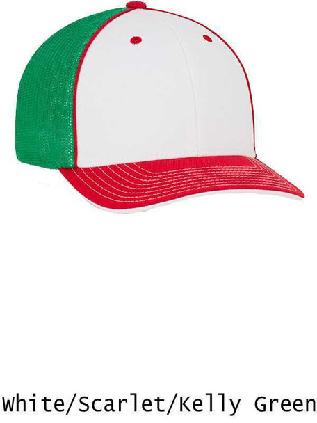 Tri-Color Trucker Mesh Moisture Control Baseball League Cap - Order League Baseball Admin Products All Sports Uniforms