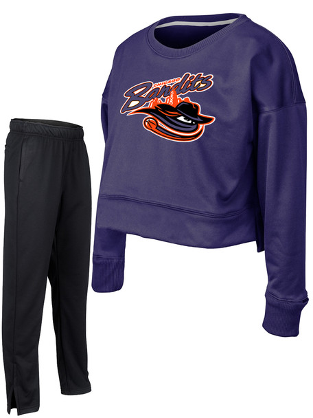 Womens "Lineup" Performance Wicking Crop Crew Set