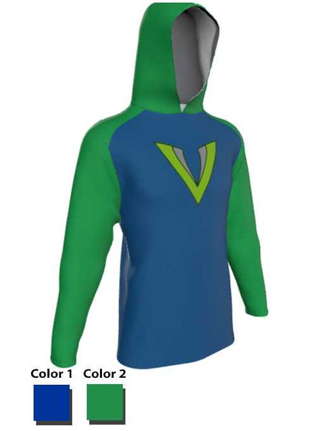 Control Series - Adult/Youth "Curve" Custom Sublimated Long Sleeve Hooded Shooting Shirt Hooded Sublimated Shooting Shirts All Sports Uniforms