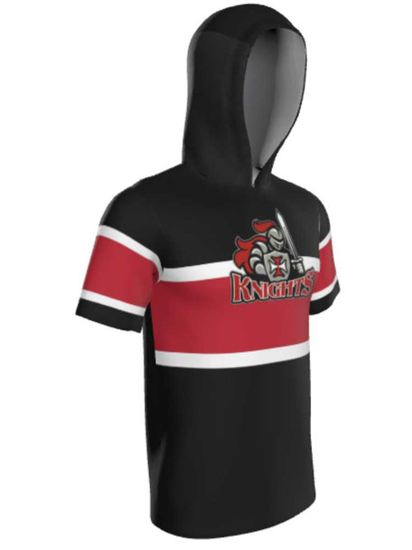 Control Series - Adult/Youth "Throwback" Custom Sublimated Short Sleeve Hooded Shooting Shirt Hooded Sublimated Shooting Shirts All Sports Uniforms