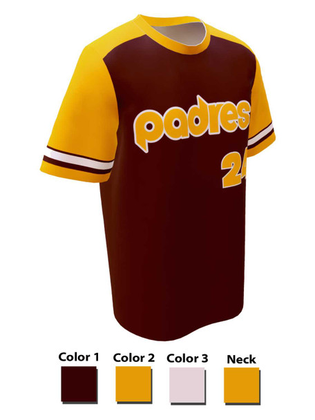 Control Series - "Padre" Custom Sublimated Baseball Jersey Crew Neck / V-Necks All Sports Uniforms