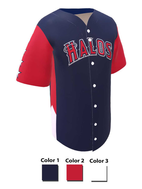 Control Series - "Round Trip" Custom Sublimated Button Front Baseball Jersey Button Fronts All Sports Uniforms