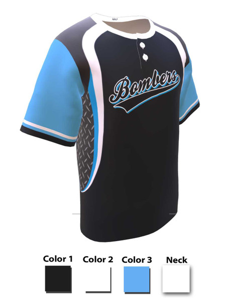 Control Series - "Sacrifice" Custom Sublimated 2 Button Baseball Jersey 2 Buttons All Sports Uniforms
