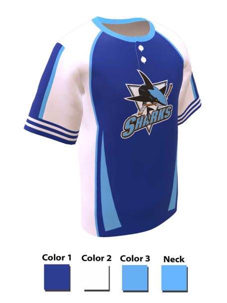 Control Series - "Golem" Custom Sublimated 2 Button Baseball Jersey 2 Buttons All Sports Uniforms