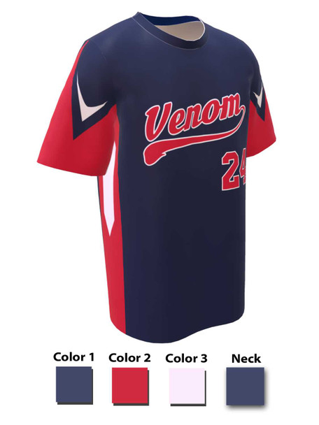 Control Series - "Venom" Custom Sublimated Baseball Jersey Crew Neck / V-Necks All Sports Uniforms