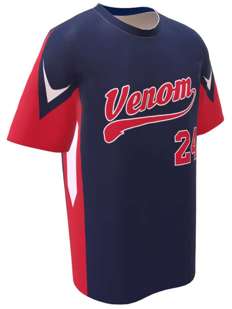 Control Series - "Venom" Custom Sublimated Baseball Jersey Crew Neck / V-Necks All Sports Uniforms