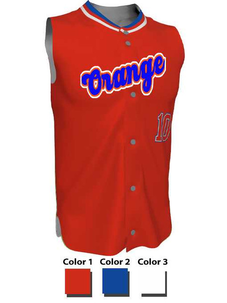 Juice - "Brooklyn" Custom Sublimated Sleeveless Button Front Baseball Jersey Sleeveless All Sports Uniforms