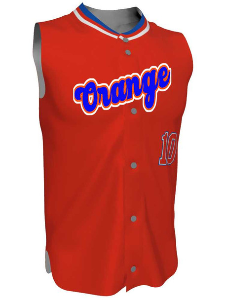 Juice - "Brooklyn" Custom Sublimated Sleeveless Button Front Baseball Jersey Sleeveless All Sports Uniforms