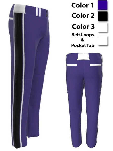 Juice Series - Adult/Youth "Brawl" Custom Sublimated Baseball Pants Full Length Pants All Sports Uniforms