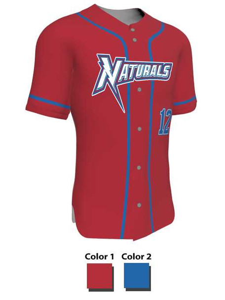 Juice Series - "Backstop" Custom Sublimated Button Front Baseball Jersey Button Fronts All Sports Uniforms