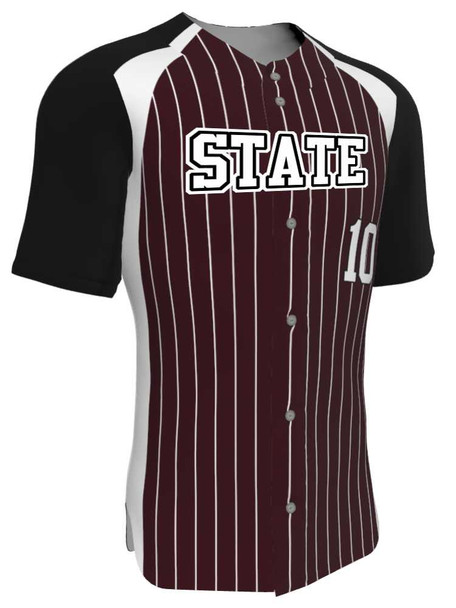 Juice Series - "Base Hitter" Custom Sublimated Button Front Baseball Jersey Button Fronts All Sports Uniforms