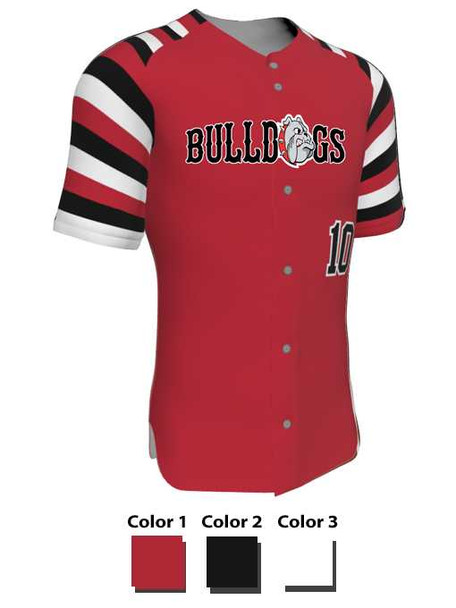 Juice Series - "Platoon" Custom Sublimated Button Front Baseball Jersey Button Fronts All Sports Uniforms