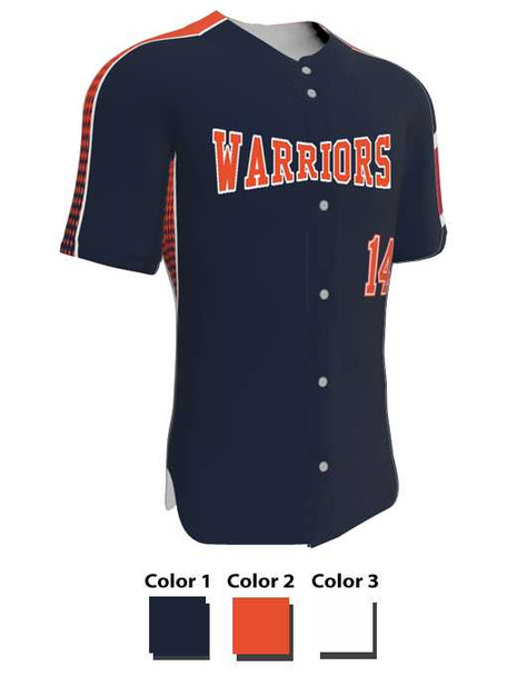 Juice Series - "Utility" Custom Sublimated Button Front Baseball Jersey Button Fronts All Sports Uniforms