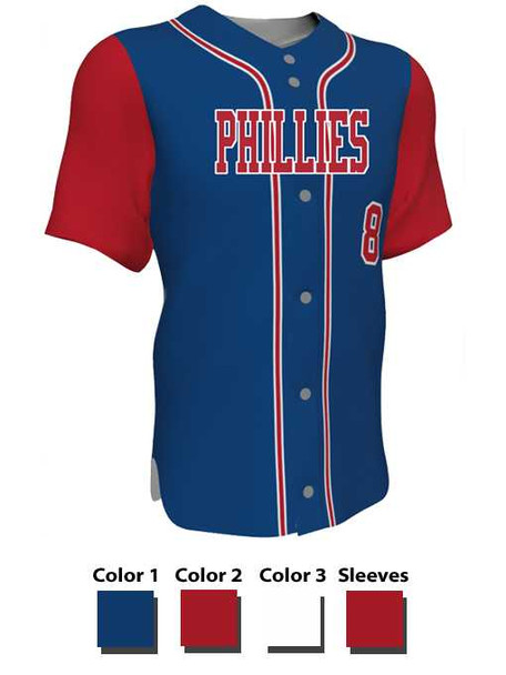 Juice Series - "Southpaw Two" Custom Sublimated Button Front Baseball Jersey Button Fronts All Sports Uniforms