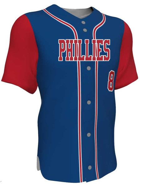 Juice Series - "Southpaw Two" Custom Sublimated Button Front Baseball Jersey Button Fronts All Sports Uniforms
