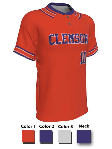 Juice Series - "Downtwo" Custom Sublimated Two Button Baseball Jersey 2 Buttons All Sports Uniforms