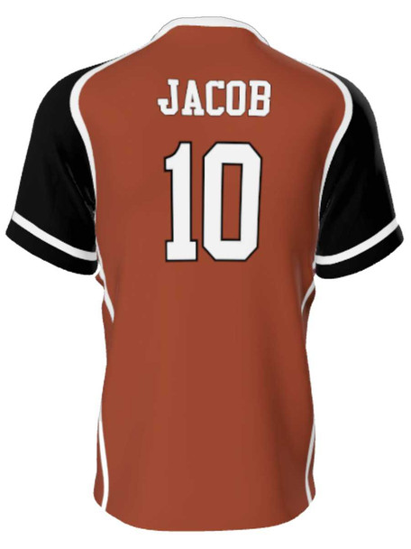 Juice Series - "Pickoff" Custom Sublimated Two Button Baseball Jersey 2 Buttons All Sports Uniforms