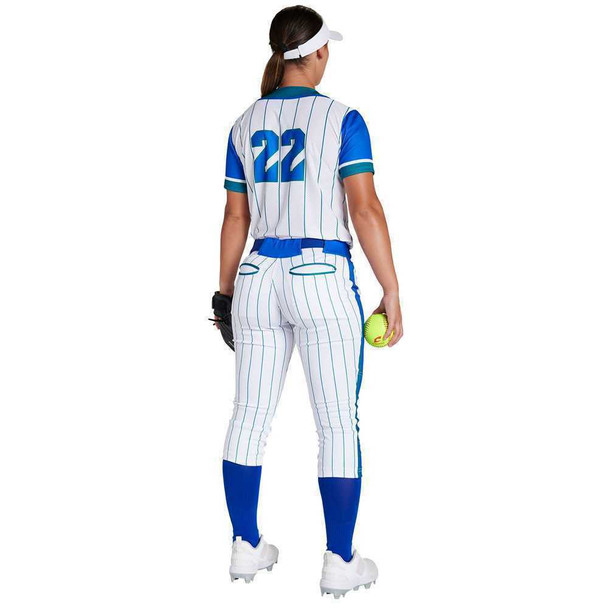 Juice Series - Womens/Girls "Duel 2 - Single Stripe" Custom Sublimated Softball Pants Mid-Calf Softball Pants All Sports Uniforms