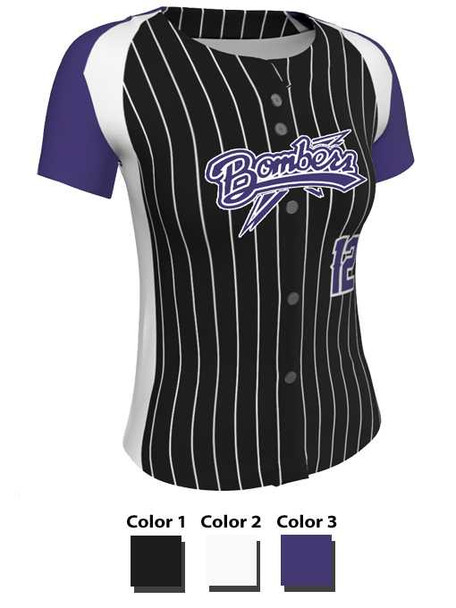 Juice Series - "Base Hitter" Custom Sublimated Button Front Softball Jersey Button Front Jerseys All Sports Uniforms