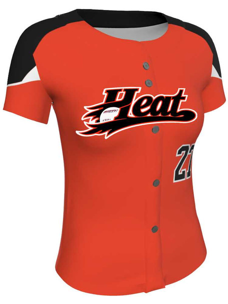 Juice Series - "Bionic" Custom Sublimated Button Front Softball Jersey Button Front Jerseys All Sports Uniforms