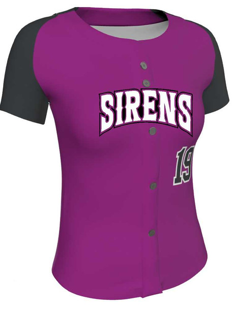 Juice Series - "Curve" Custom Sublimated Button Front Softball Jersey Button Front Jerseys All Sports Uniforms