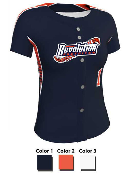 Juice Series - "Utility" Custom Sublimated Button Front Softball Jersey Button Front Jerseys All Sports Uniforms