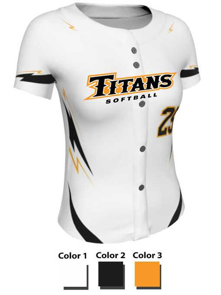 Juice Series - "Drive" Custom Sublimated Button Front or Faux Front Softball Set Juice Button Front Sets All Sports Uniforms