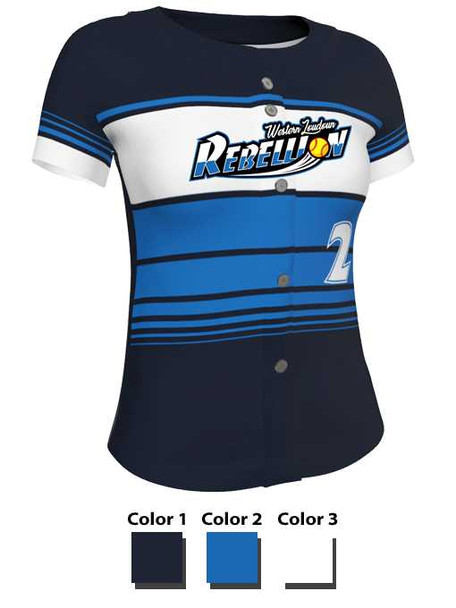 Juice Series - "On Deck" Custom Sublimated Button Front or Faux Front Softball Set Juice Button Front Sets All Sports Uniforms