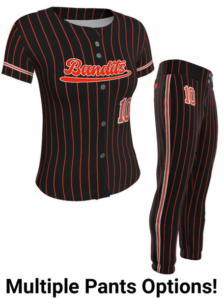 Juice Series - "Stopper" Custom Sublimated Button Front or Faux Front Softball Set Juice Button Front Sets All Sports Uniforms