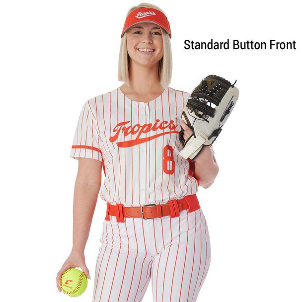 Juice Series - "Typhoon" Custom Sublimated Button Front or Faux Front Softball Set Juice Button Front Sets All Sports Uniforms