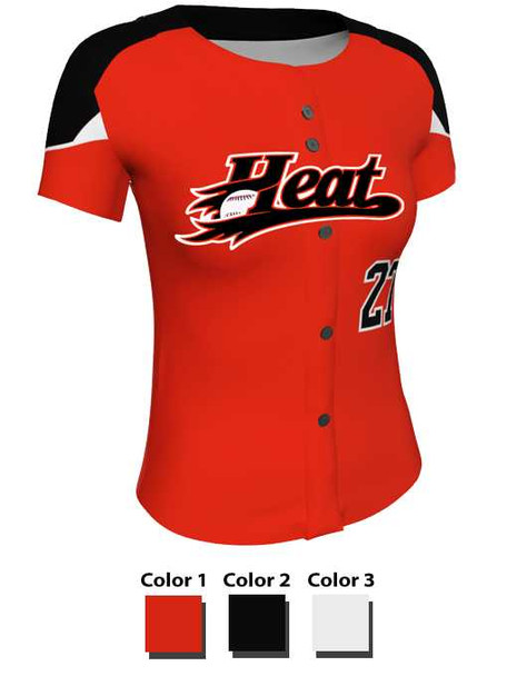 Juice Series - "Bionic" Custom Sublimated Button Front or Faux Front Softball Set Juice Button Front Sets All Sports Uniforms