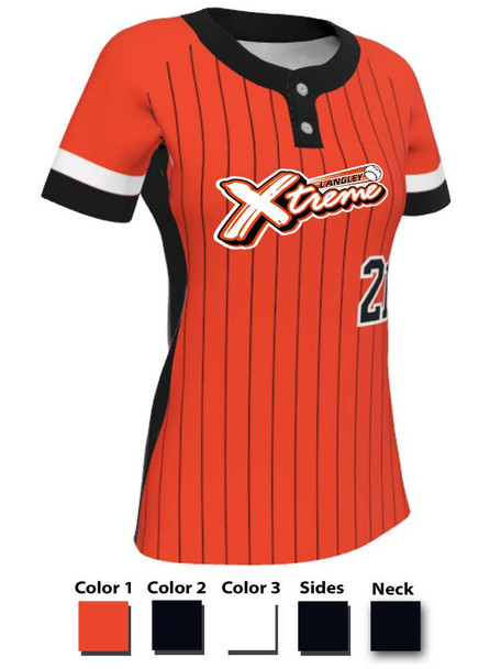 Juice Series - Premium "Champion" Custom Sublimated 2 Button Softball Jersey 2 Button Jerseys All Sports Uniforms