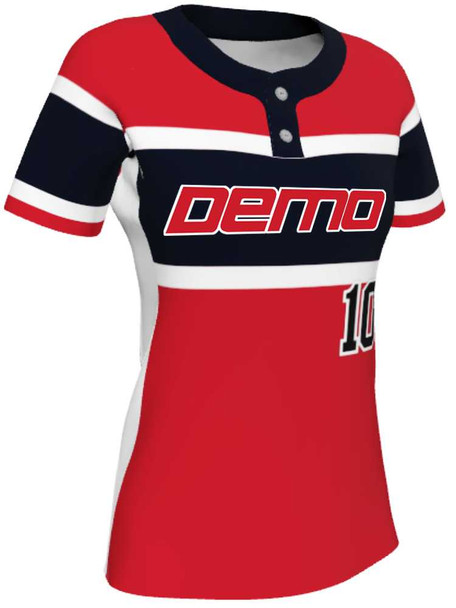 Juice Series - Premium "Throwback" Custom Sublimated 2 Button Softball Jersey 2 Button Jerseys All Sports Uniforms
