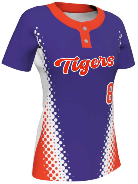 Juice Series - Premium " Supernova" Custom Sublimated 2 Button Softball Jersey 2 Button Jerseys All Sports Uniforms